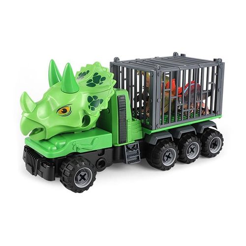 Véhicule D'Ingénierie De Transport De Dinosaures, Jouet De Démontage De Tyrannosaures, Camion De Traction, Voiture À Inertie Musicale, Voiture De Dinosaure, Cadeau Pour Garçon