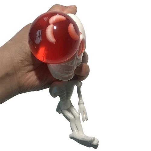 Boule À Presser En Tpr Pour Enfant, Jouet À Décompression Douce, Balle À Pression En Forme De Tête De Mort, Pour Halloween