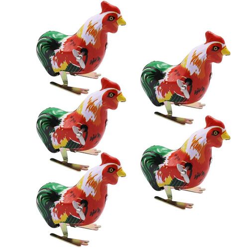 Jouet De Saut Coq En Étain, 5 Pièces, Mécanique En Métal, Jouet Classique, Poupée Mobile, Cadeau Pour Enfants