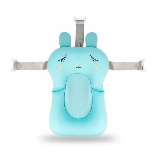 Tapis de baignoire pliable pour nouveau-né, lapin mignon, Portable, doux, Support réglable, coussin de bain