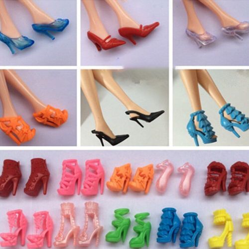 Sandales À Talons Hauts Pour Poupée Barbie, 60 Paires De Chaussures À La Mode, Pantoufles, Accessoires Colorés, Vêtements Pour Filles, Bricolage