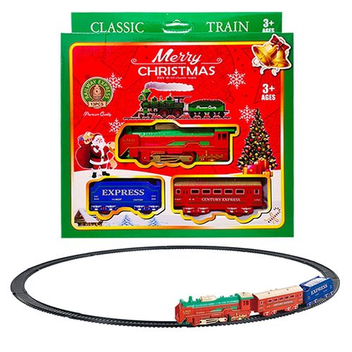 Ensemble De Train Électrique De Noël, 216cm De Circonférence, Pistes De Chemin De Fer, Jouet À Piles, Cadeau De Noël Réaliste