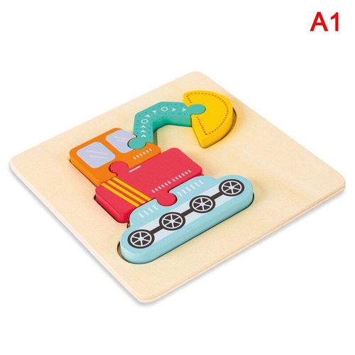 Puzzle 3d En Bois Pour Bébé, Jouets Éducatifs Pour Enfants, Dessins Animés, Intelligence Animale