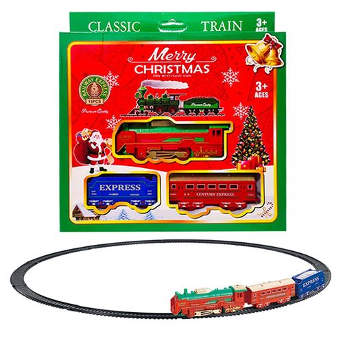 Ensemble De Train Électrique De Noël, 216cm De Circonférence, Pistes De Chemin De Fer, Jouet À Piles, Cadeau De Noël Réaliste