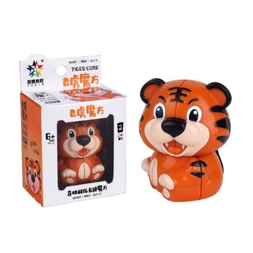 Porte-Clés Cube Magique 2x2x2 En Forme De Panda Et De Tigre Pour Enfants, Puzzle Animal Amusant, Jouet Éducatif Anti-Stress