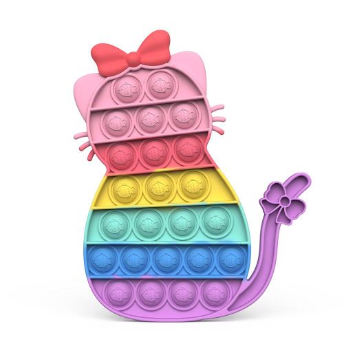 Macaron Anti-Stress En Silicone En Forme De Chat, Jouet Sensoriel, Relaxant, Éducatif Pour Les Enfants, Autisme, Cadeau