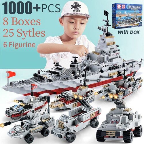 Blocs De Construction De Navires De Guerre De La Seconde Guerre Mondiale, Modèle Inglys, Cuirassé, Série Militaire, Jouets Pour Garçons, Cadeaux Pour Enfants, 1000 Pièces