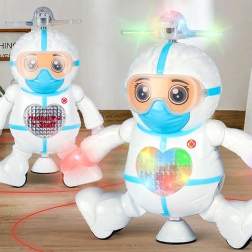 Jouet Robot Électrique Rotatif À 360 Degrés, Figurines De Docteur En Danse Avec Musique Légère, Voiture D'Entraînement Interactif Pour Bébé