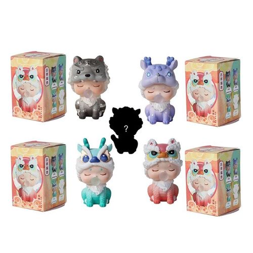 Mini Boîte À Stores Pour Adultes Et Enfants, 4 Pièces, Jouets Mystérieux Pour Nouvel An, Marionnettes Décoratives De Dessins Animés, Poupées Porte-Bonheur Aléatoires, Cadeaux Pour Festival De Printemp