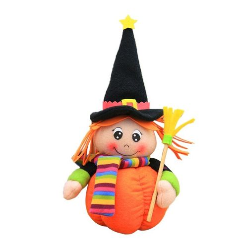 Poupée Citrouille Sorcière Pour Enfants, 1 Pièce, Support D'Halloween, Ornement De Fête À Domicile, Accessoires De Table, Jouets Cadeaux Pour Bébés