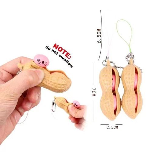 Jouet Amusant Anti-Stress, 5 Pièces, Nouveauté Pop It, Porte-Clé En Forme D'arachides, Anti-Stress, Pour Adultes, Enfants, Bébé, Anti-Stress