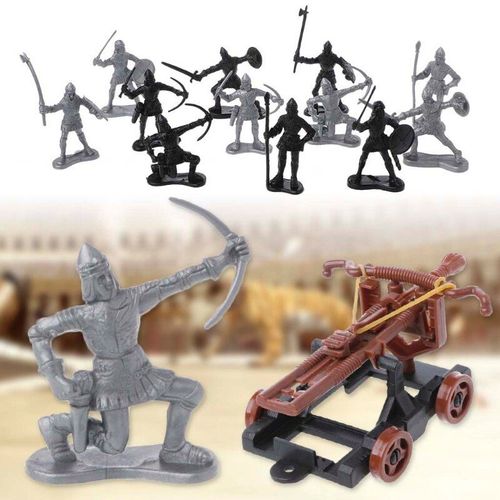 Jouet De Chevaliers Médiévaux Pour Enfants, 14 Pièces/Ensemble, Catapulte, Soldats À Arbalète, Ensemble De Jeu, Chariot, Cadeaux D'anniversaire De Noël