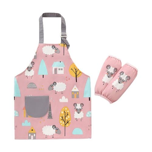 Ensemble De Tablier De Peinture Imperméable Pour Bébés Filles Et Garçons De 3 À 12 Ans, Tablier Réglable Avec Manches, Bavoir En Tissu Pour Nourrissons