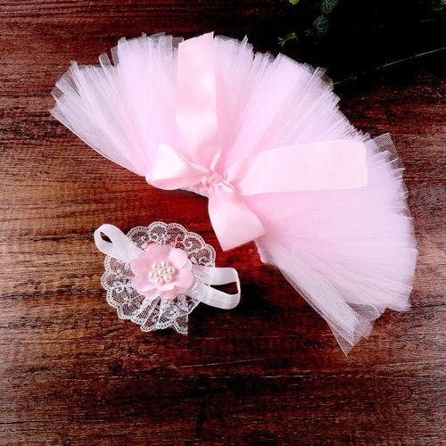 Robe Tutu En Maille Pour Bébé, Ensemble Bandeau, Accessoires De Photographie Pour Nouveau-Né, Vêtements, Kit De Coiffure, Accessoires De Prise De Vue Photo Pour Nourrissons D08c