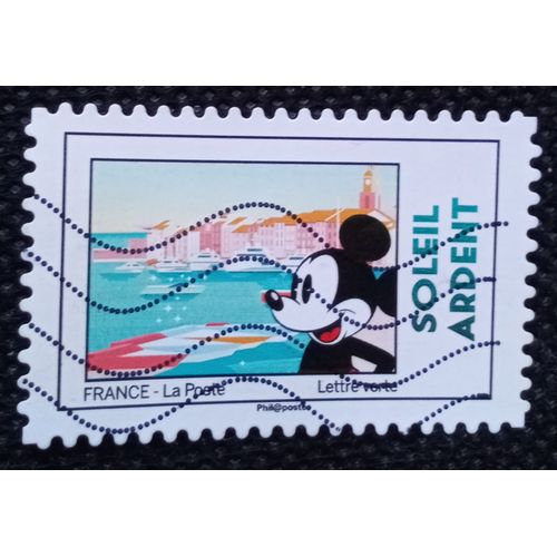 France 2018 Timbre Oblitéré Yt 1592 - Soleil Ardent - Carnet Mickey Et La France