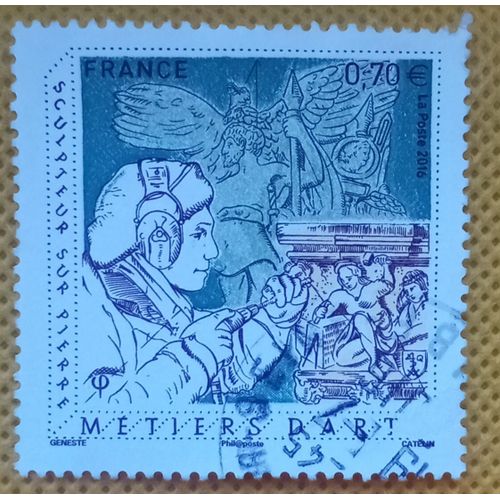 France 2016 Timbre Oblitéré Yt 5040 - Cachet Rond - Métiers D'art : Sculpture Sur Pierre