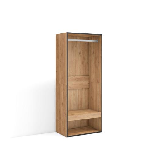 Armoire Vestiaire Ouvert, Armoire De Rangement Ouverte, 60x145x35 Cm, Chambre À Coucher, Pièce, Vêtement, Dressing, Style Moderne, Chêne