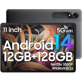 Blackview Tab 90 WiFi Tablette Tactile 10.9" HD+ IPS Android 14 2.4G+5G WiFi 6, RAM 12 Go ROM 128 Go/SD 1 To 8MP+13MP 8200mAh - Gris