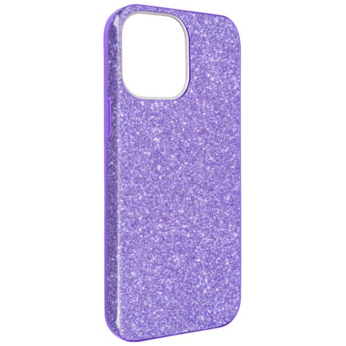 Coque Iphone 13 Paillette Amovible Silicone Semi-Rigide Violet