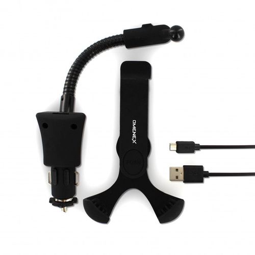 Chargeur Allume-Cigares 1 Usb-A 1.5a+Support Universel+Câble Micro-Usb - Noir