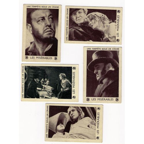 Les Misérables * Film 1933 Raymond Bernard - 5 Petites Affiches De 6x9 Cm - Publicité Pour Le Cinéma -Théâtre * Pathé-Cinéma * Harry Baur ; Florelle ; Charles Vanel - Roman Victor Hugo