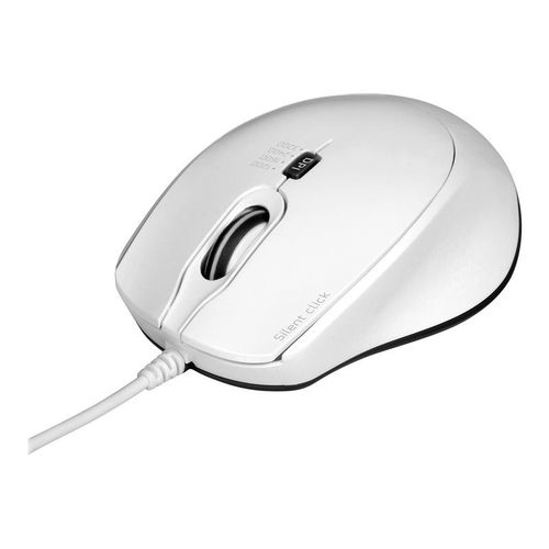 PORT Connect SILENT - Souris - optique - 3 boutons - filaire - USB, USB-C - blanc
