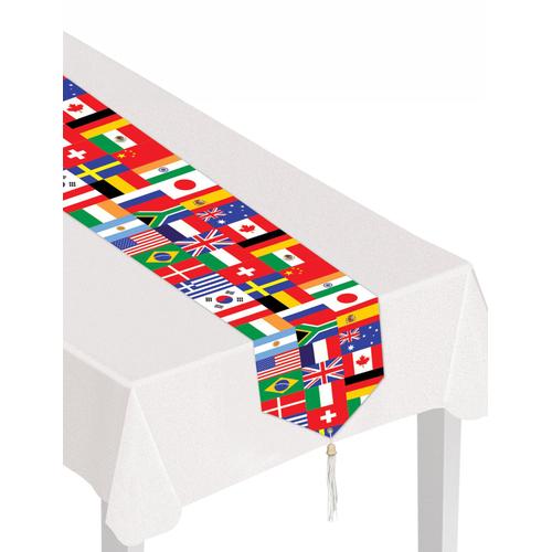 Chemin De Table Drapeaux Pays Du Monde 28 X 182 Cm