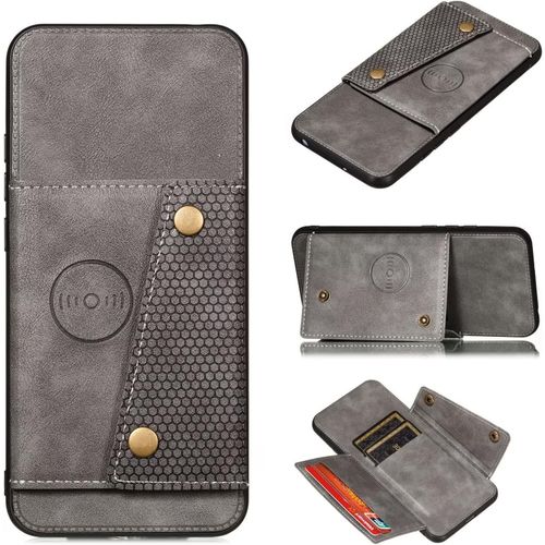 Compatible Avec Coque Samsung Galaxy A03 Core, Etui En Cuir De Téléphone Avec Emplacement De Cartes Coque+Film De Protection D?Écran Téléphone Portable Stand Housse-Gris