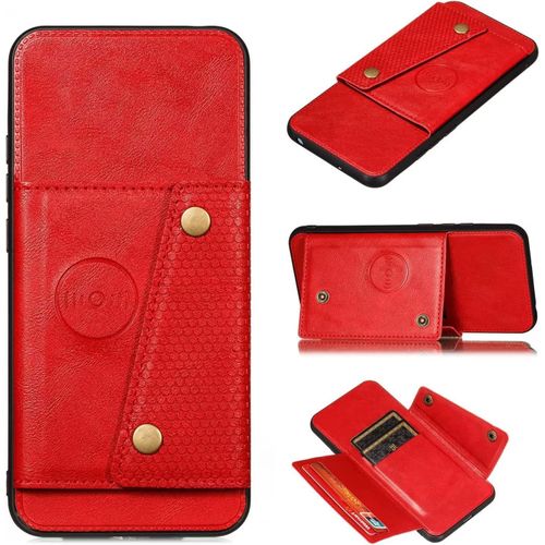 Compatible Avec Coque Xiaomi Poco M3, Etui En Cuir De Téléphone Avec Emplacement De Cartes Coque+Film De Protection D?Écran Téléphone Portable Stand Housse-Rouge