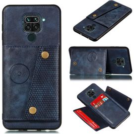 Compatible Avec Coque Xiaomi Redmi Note 9, Etui En Cuir De Téléphone Avec Emplacement De Cartes Coque+Film De Protection D?Écran Téléphone Portable Stand Housse-Bleu
