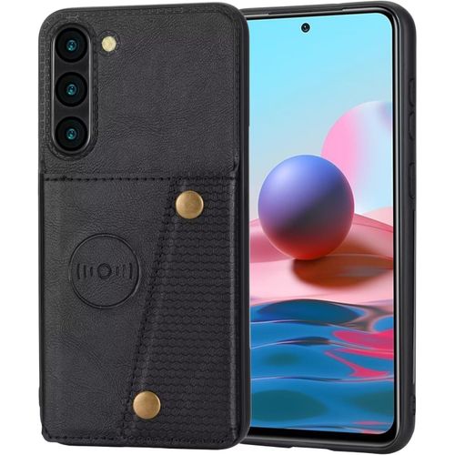 Compatible Avec Coque Samsung Galaxy S23, Etui En Cuir De Téléphone Avec Emplacement De Cartes Coque+Film De Protection D?Écran Téléphone Portable Stand Housse-Noir
