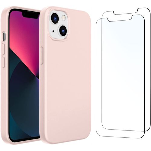 Coque Silicone Rose Pour Iphone 13 + 2 Verres Trempes Little Boutik®