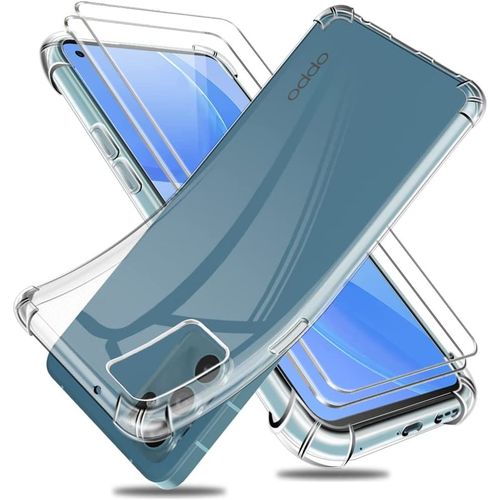 Coque Silicone Transparente Angles Renforces + 2 Verres Trempes Pour Oppo Reno 6 5g Little Boutik®