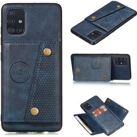 Compatible Avec Coque Samsung Galaxy A51 4g, Etui En Cuir De Téléphone Avec Emplacement De Cartes Coque+Film De Protection D?Écran Téléphone Portable Stand Housse-Bleu