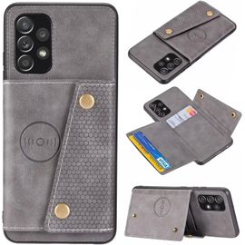 Compatible Avec Coque Samsung Galaxy A32 4g, Etui En Cuir De Téléphone Avec Emplacement De Cartes Coque+Film De Protection D?Écran Téléphone Portable Stand Housse-Gris