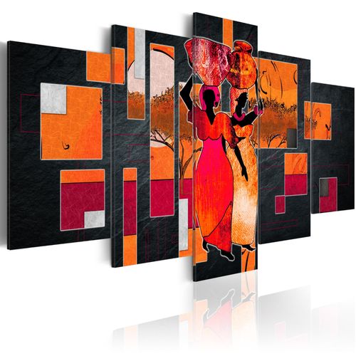 Tableau Tableau africain et ethnique Women Carrying Water 100 x 50 cm