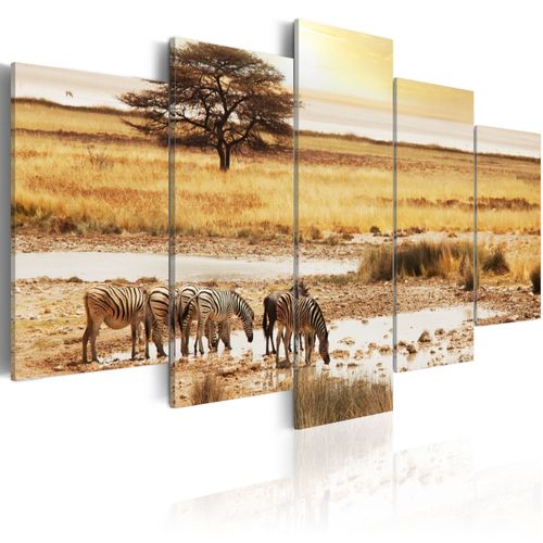 Tableau Tableau africain et ethnique Zèbres dans la savane 200 x 100 cm