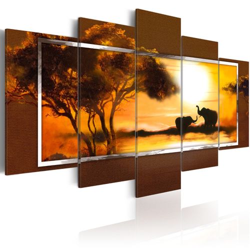 Tableau Tableau africain et ethnique Rendez-vous à la Savane 200 x 100 cm