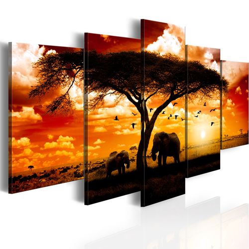 Tableau Tableau africain et ethnique Oiseaux de la savane 100 x 50 cm