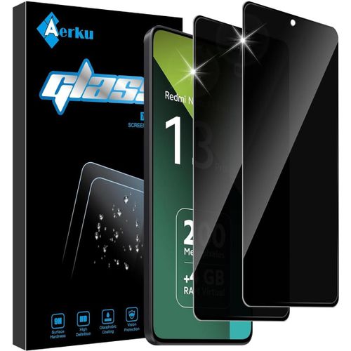 2 Pièces Verre Trempé Anti-Espion Couverture Complète Pour Xiaomi Redmi Note 13 Pro 5g/Poco X6 5g, Dureté 9h Film Protection Écran De Confidentialité, Anti-Trace Anti-Spy Privacy Protecteur
