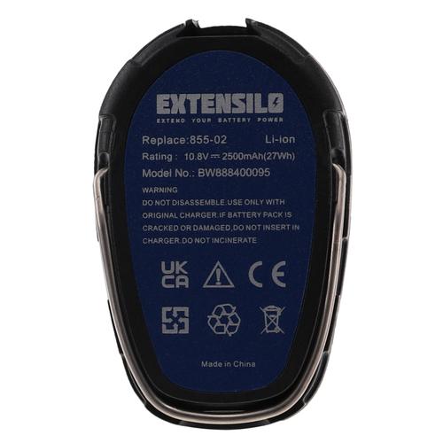 EXTENSILO Batterie compatible avec Dremel 8000-01, 8001-01 outil électrique (2500 mAh, Li-ion, 10,8 V)