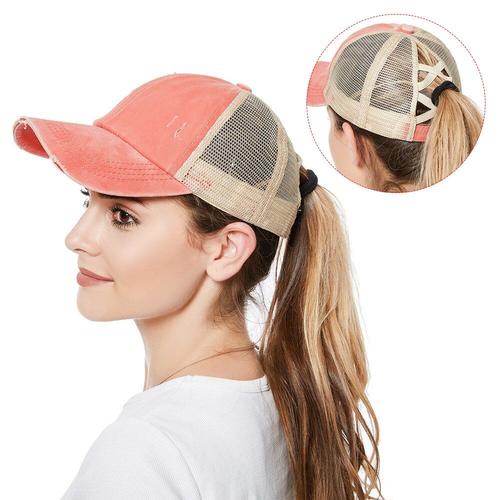 Réglable Fashion Fille Queue De Cheval Casquette De Baseball Visière Chapeau Soleil Snapback Sport Hat 