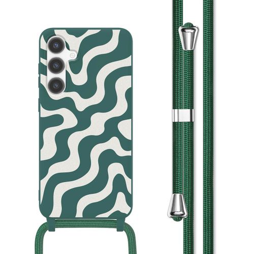 Imoshion Coque Design En Silicone Avec Cordon Samsung Galaxy S24 Petrol Green Groovy