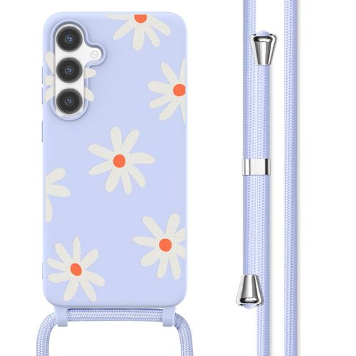 Imoshion Coque Design En Silicone Avec Cordon Samsung Galaxy S24 Plus Lila Flower Distance