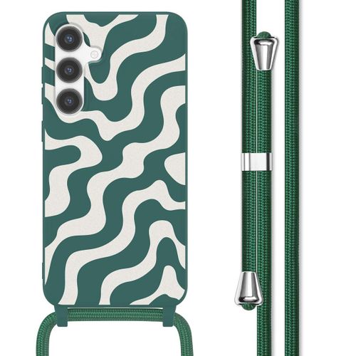 Imoshion Coque Design En Silicone Avec Cordon Samsung Galaxy S24 Plus Petrol Green Groovy