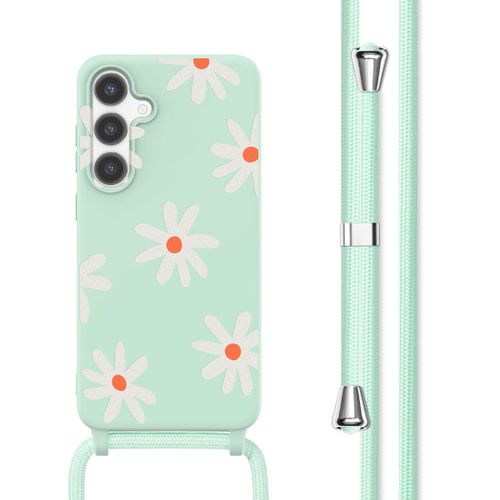 Imoshion Coque Design En Silicone Avec Cordon Samsung Galaxy S24 Green Flower Distance