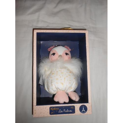 Peluche Juratoys Kp05739  K969878 Kaloo Doudou Rose Blanche 20cms Les Petites Precieuses Les Kalines Peluche Luna La Hibou Chouette 20 Cm Ailes En Fourrure Orné D'un Joli Motif Doré Sur Le Corps