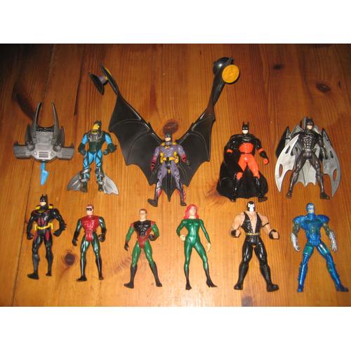  Llot 10 Figurines Batman Forever + Batman Et Robin 1995/97 Avec Accessoires