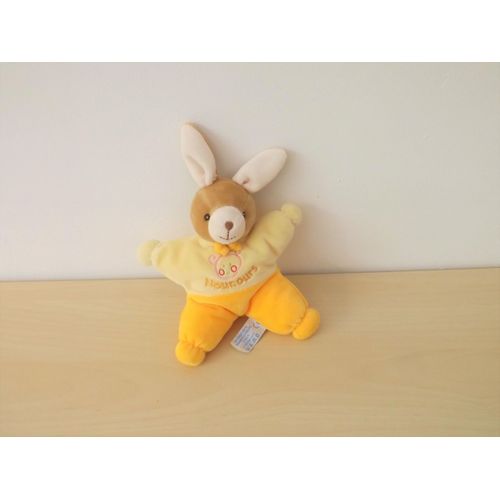Doudou Lapin Beige Orange Nounours