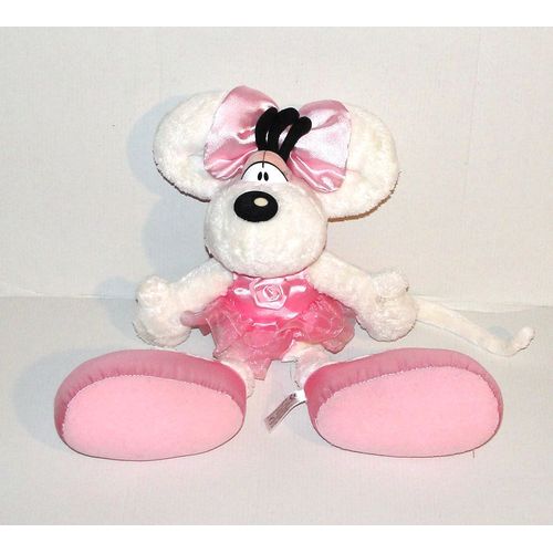 Peluche Diddlina En Robe Rose Satin Tule Fleur - Doudou Diddlina Danseuse Étoile L'amie De Diddl Depesche 30 Cm